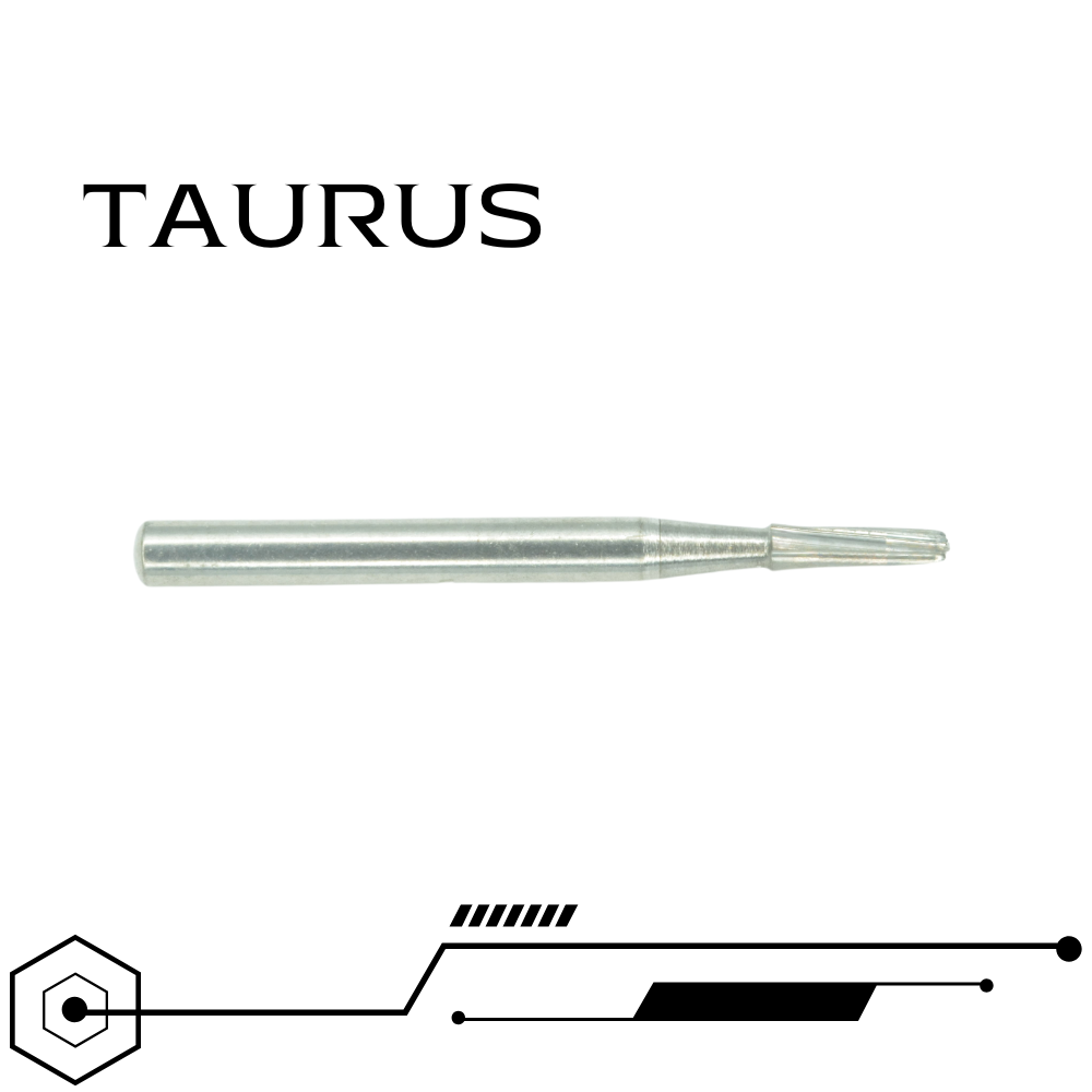 Fraise Taurus turbine - Tungstène, plain cut, 4 diamètres, 5 pcs