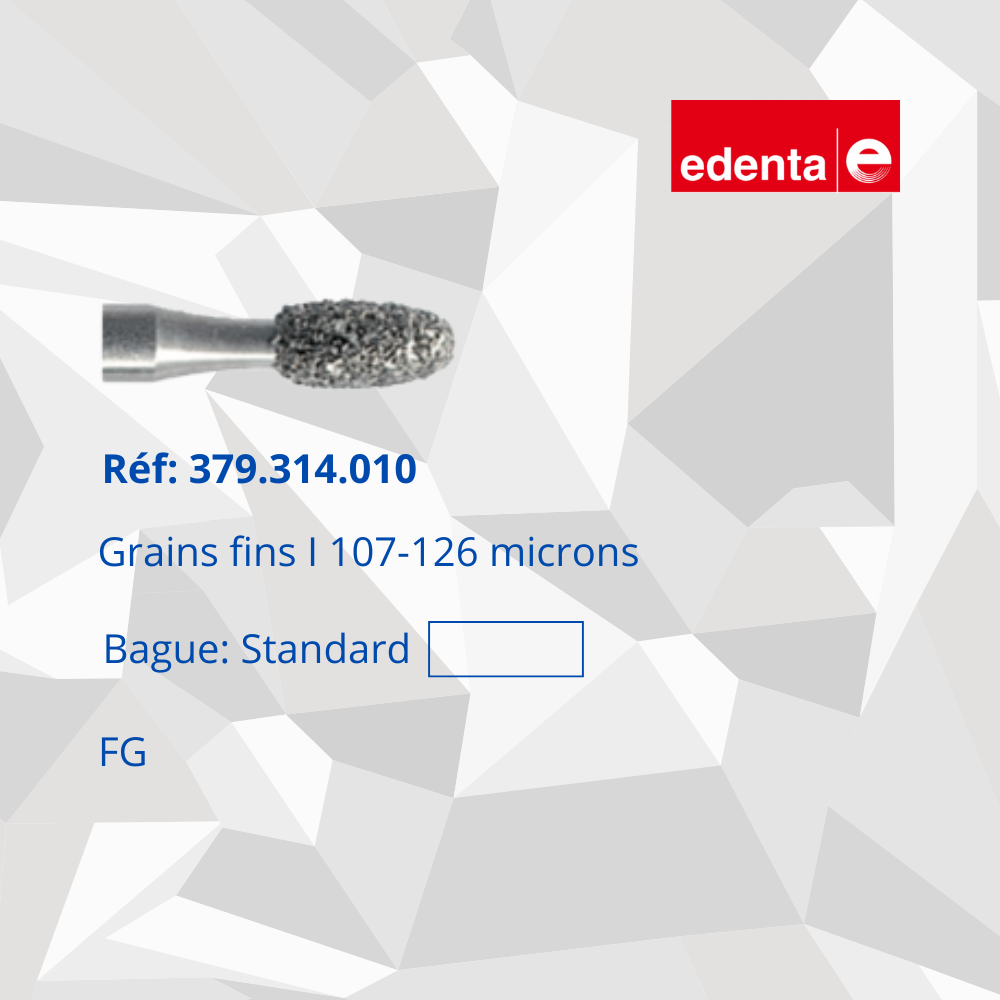 Fraise FG Edenta egg / football / ovoïde – instrument rotatif pour soins dentaires