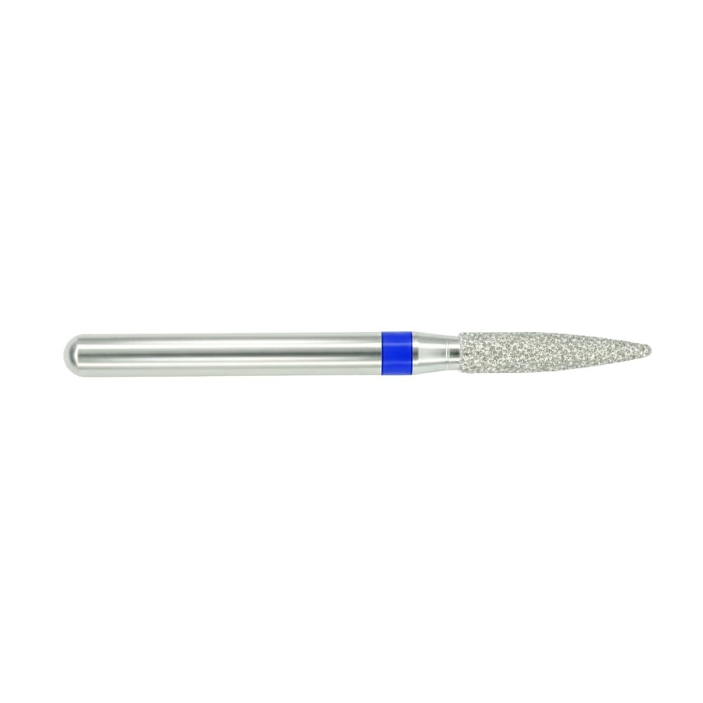 Fraise diamantée FG 885 pour turbine, forme cylindrique pointue.