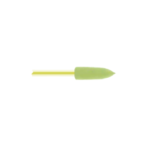 Polissoir diamanté jaune de forme cylindrique pour la finition de prothèses en zircone et céramique dentaire.